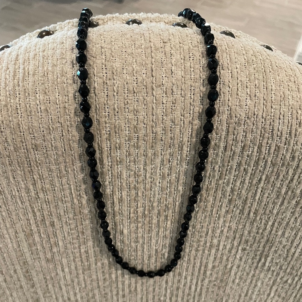Radiant Black Beaded Necklace